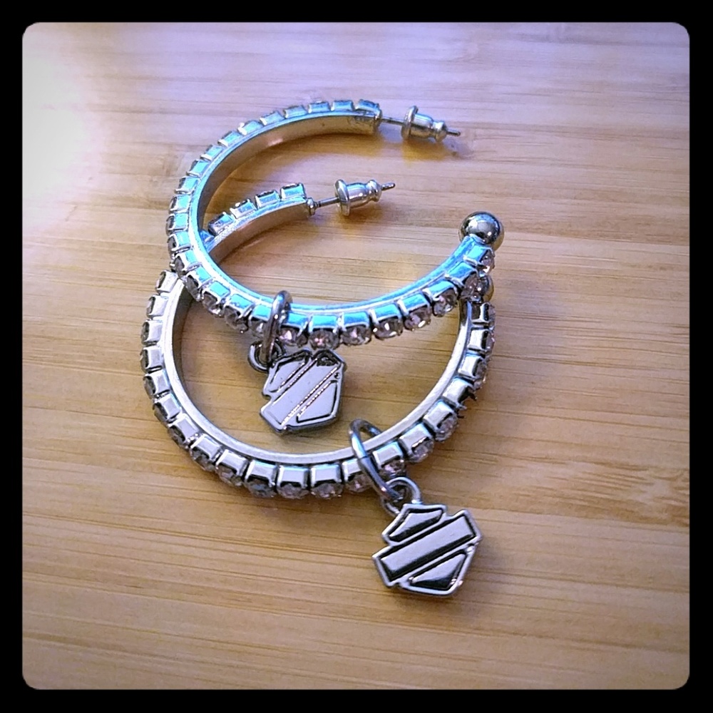 Harley-Davidson Diamond Hoop Earrings
